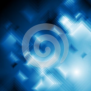 Dark blue technology squares abstract background