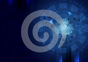 Dark blue technology vector background