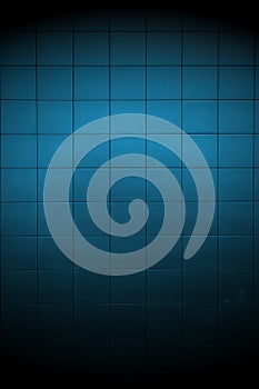 Dark Blue Tiled Wall with Spotlight