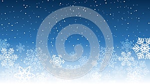 Dark blue vector background with snowflakes