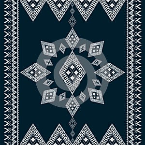 DARK blue white background for Geometric ethnic oriental pattern traditional Design and traditional ethnic pattern design for clo