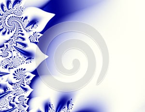 Dark blue white contrast abstract fractal art. Shiny background illustration