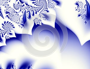 Dark blue white contrast abstract fractal art. Shiny background illustration