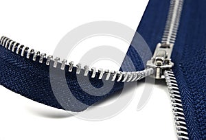 Dark blue zipper opening