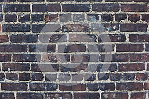Dark bricks, blacken weathered wall background