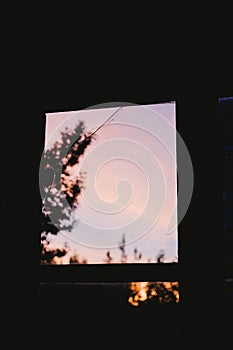 Dark broken window silhouette