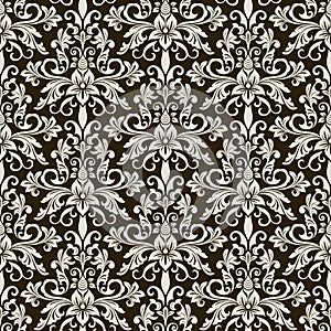 Dark brown and beige vintage wallpaper pattern