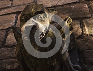 Dark brown and green gargoyle