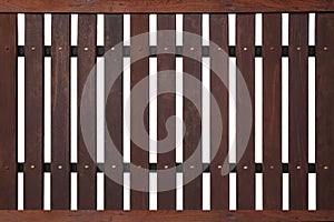 brown hardwood fence isolated on a white background