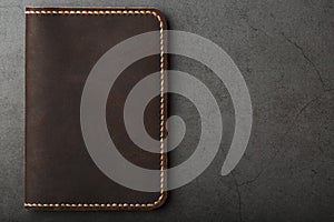 Dark Brown Leather Passport Cover. Genuine leather, handmade