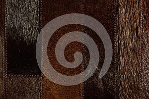 Dark brown leather patchwork