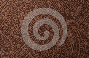 Dark brown leather texture print as background