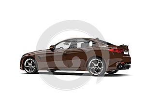 Dark brown modern urban sports car - side view
