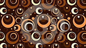 Dark Brown Seamless Retro Circles Pattern Vector Image