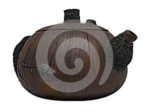 dark brown tradicional chinese teapot isolated