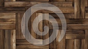 Dark brown wood floor with a unique pattern