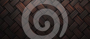Dark brown wood woven pattern
