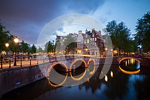 Dark canals Amsterdam photo