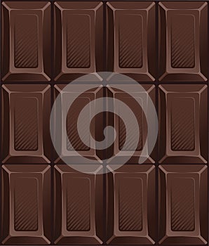 Dark candy chocolate bars . Vector illustration. Seamless pattern