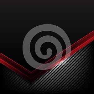 Dark carbon fiber and red overlap element abstract background vector illustration 006