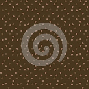 Dark chocolate background polka dots seamless pattern
