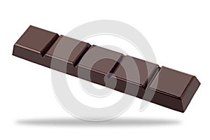 Dark chocolate bar isolated on white