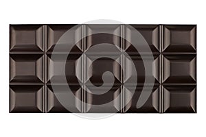 dark chocolate bar isolated on a white background. clipping path