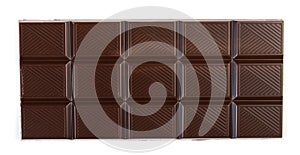 Dark chocolate bar isolated on white