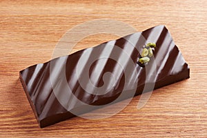 Dark chocolate bar with pistachio