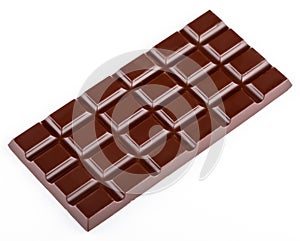 Dark chocolate bar on a white background. Milk chocolate. Confectionery
