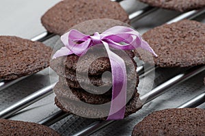 Dark chocolate biscuits