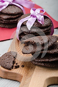 Dark chocolate biscuits