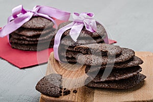 Dark chocolate biscuits