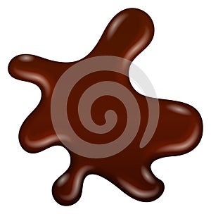 Dark chocolate blob. Sweet brown drop splash