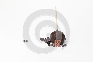 Dark Chocolate Cake Pop with Love