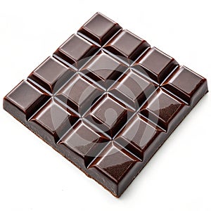 Dark Chocolate Candies in a Grid Pattern isolated on white background