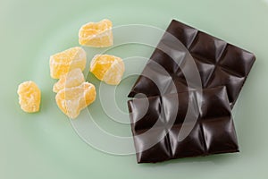 Dark chocolate and crystallized ginger