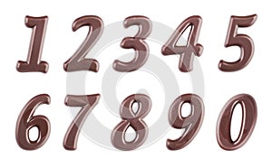 Dark chocolate digits set