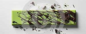 Dark chocolate drizzled over a bar that's loaded with flavor.. AI generation