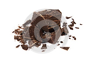 Dark chocolate isolated on white background