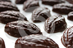 Dark chocolate pralines.