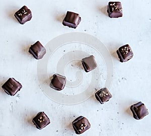 Dark chocolate pralines