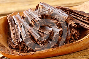 Dark chocolate shavings