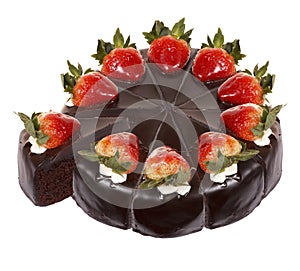 Dark chocolate strawberry cake