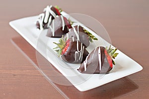 Dark cholate covered strawberries