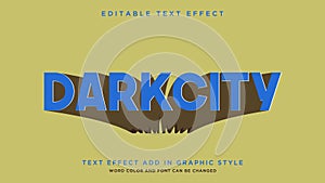 Dark city cool text effect editable text style
