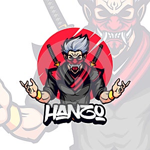 Dark Cloth Shinobi Mascot Illustration