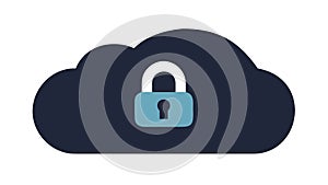 Dark Cloud Lock: Secure Digital Storage & Privacy, vector design Generative AI