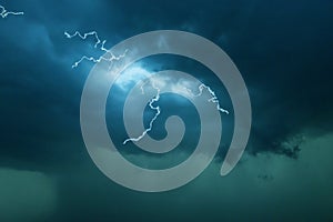 Dark cloud storm with thunder