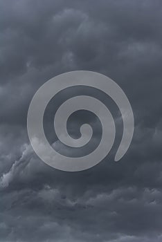 Dark cloud storm with thunder before raining